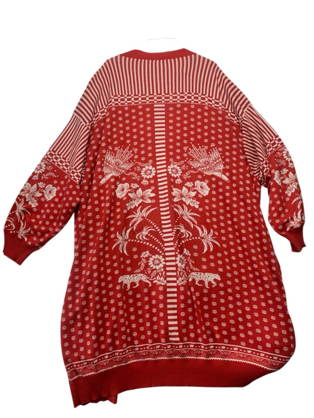 FARM Rio size 3x cardigan duster Anthropologie Red Heathered Sweater Top long sl - Picture 10 of 10